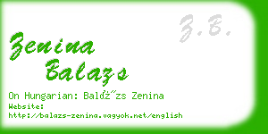 zenina balazs business card
